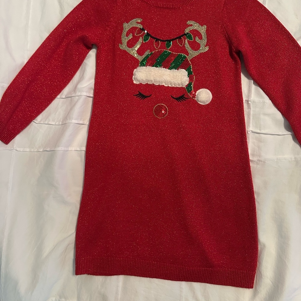 The Children's Place Red Long Sleeve Crew Neck Sweater Dress